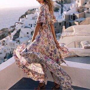 Spell & The Gypsy Lovebird Half Moon Gown Maxi Dress Size Small